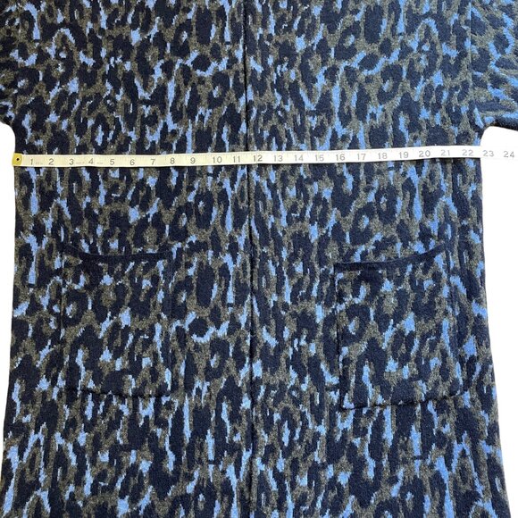 CHIARAMENTE CARDIGAN SWEATER WOMENS XS WOOL BLEND OVERSIZED BLUE 3/4 SLEEVE NWT - Picture 9 of 11